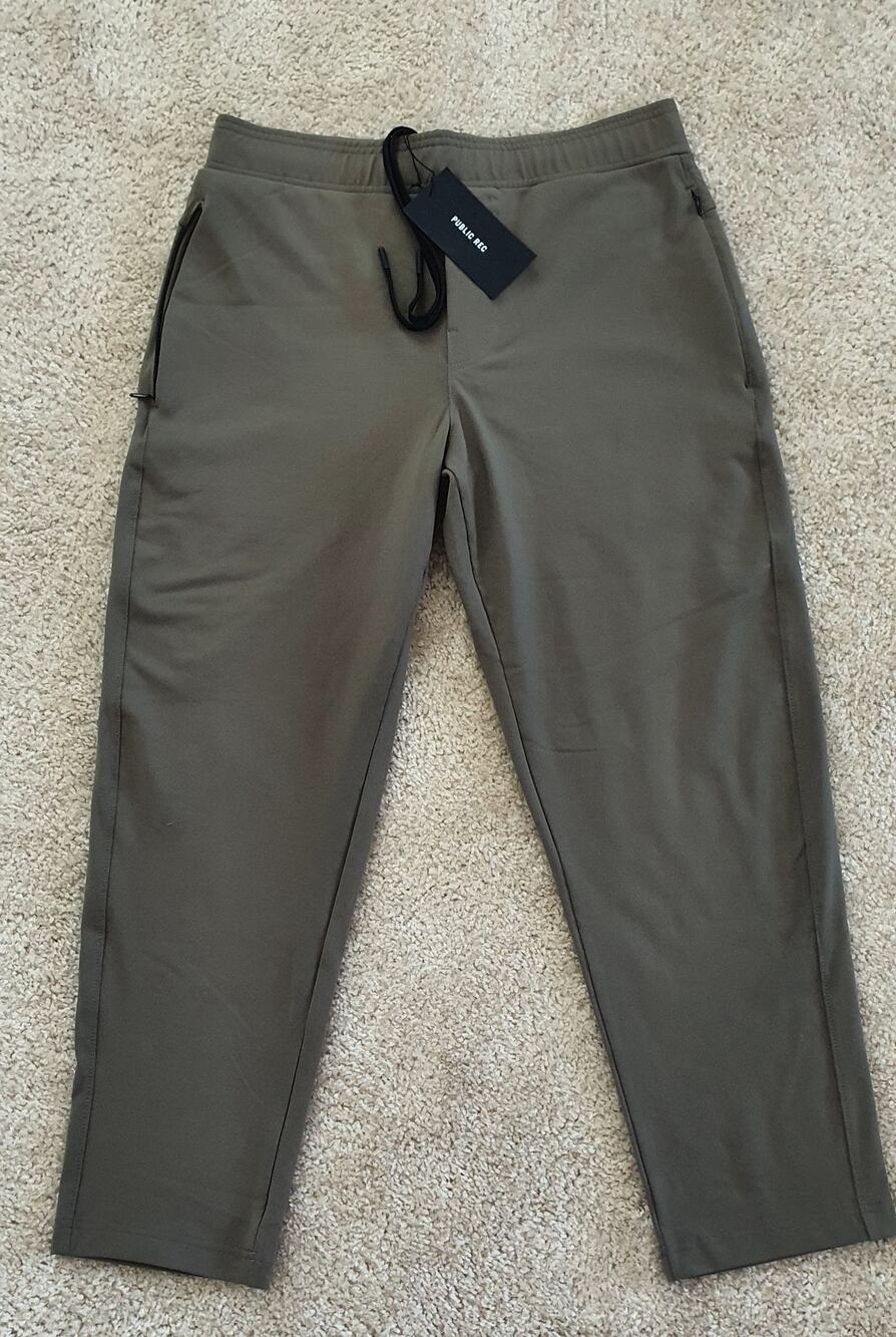 Public Rec NWT Daymaker Jogger Pants Straight Slim Leg Mens 32/28 Green Relaxed